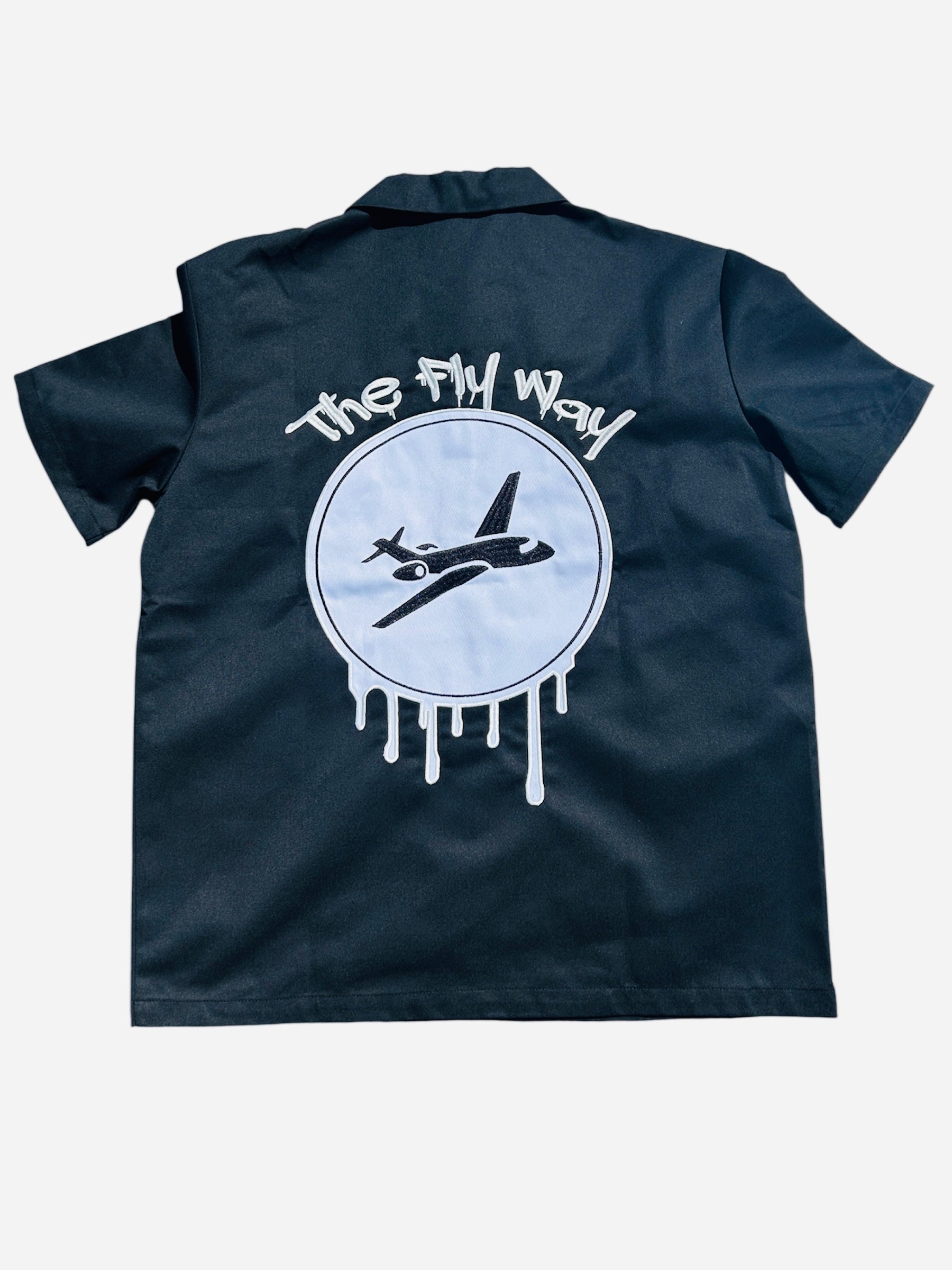 Short Sleeve 1/2 Zipper Shirt- Black